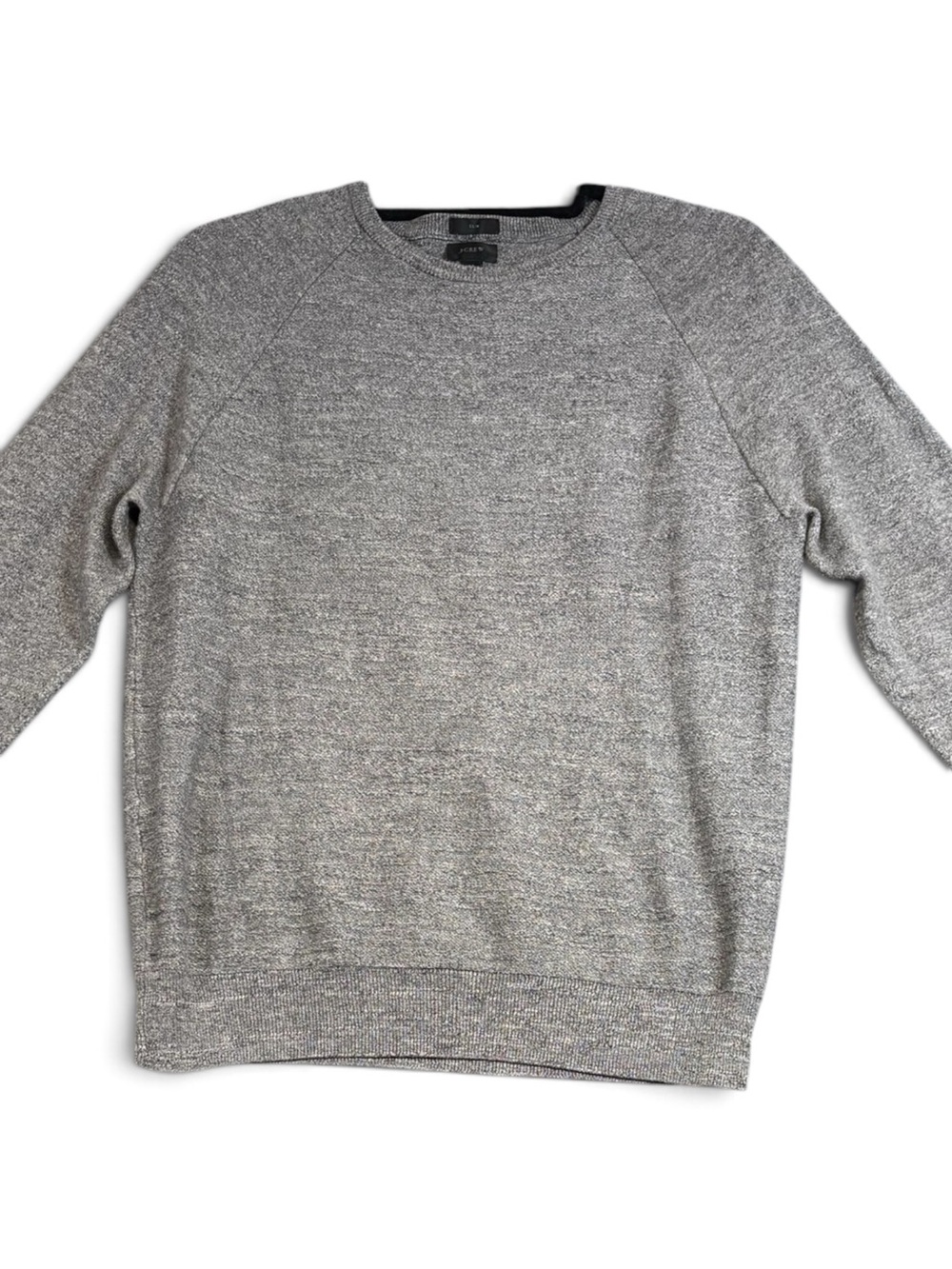 J.Crew Women's Marled Cotton Raglan Crewneck Sweater Gray M EUC